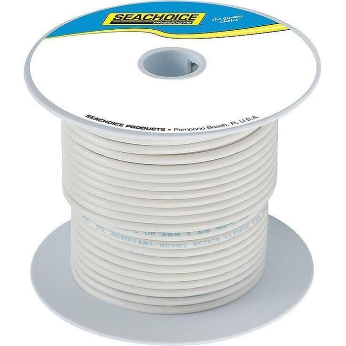 Seachoice 50-63109 Tinned Copper Marine Wire, 14 AWG, White, 100'