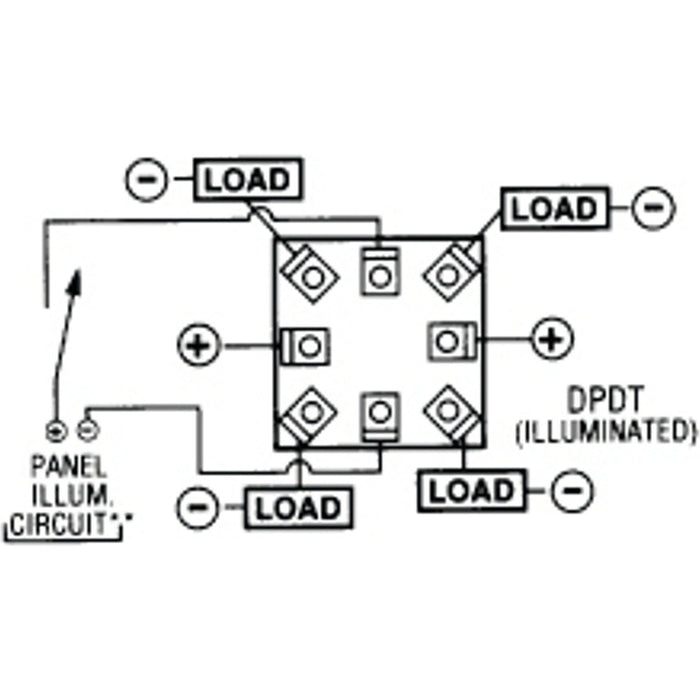 Sierra TG19530 Tip Lit 8 Blade Terminal DPDT Toggle Switch