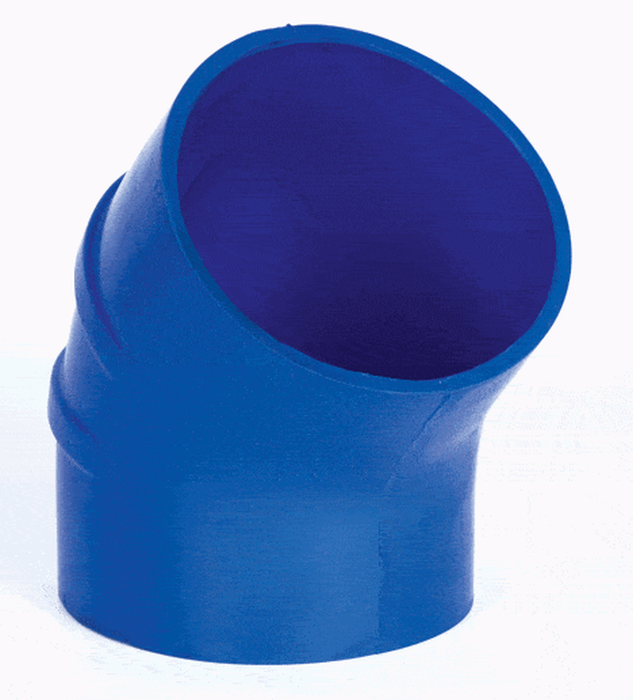 Trident Marine 240V8000-S/S 8" ID 45-Degree Blue Silicone Molded Wet Exhaust, Elbow w/4 T-Bolt Clamps