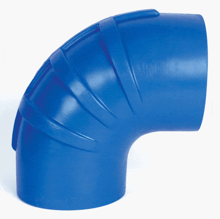 Trident Marine 290V3000-S/S Trident Blue Silicone "VHT" 90 Degree Elbow w/T-Bolt, Clamps, 3"