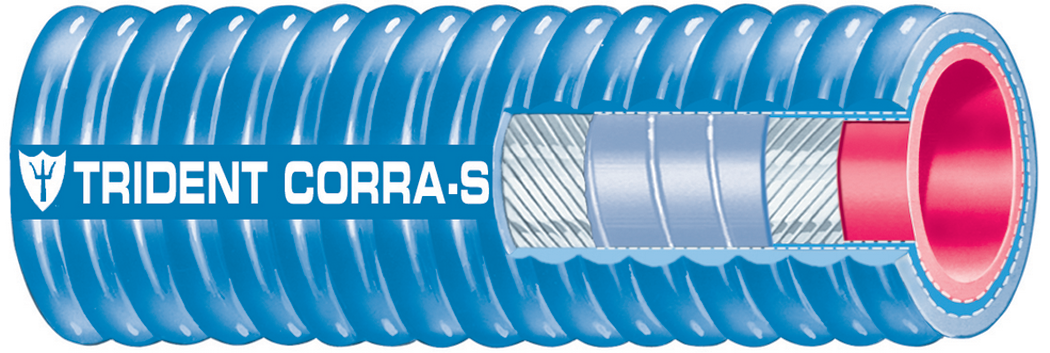 Trident Marine 252V2004 Blue Corrugated Silicone Exhaust Hose, 2" x 12'