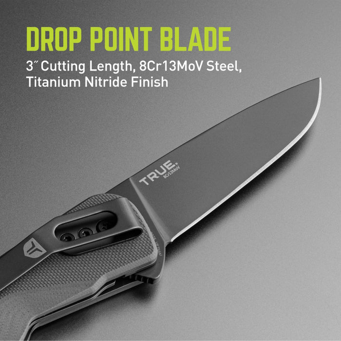 True Utility FMK 0025 EDC Fast Flip Knife Gray Folding Utility Knife