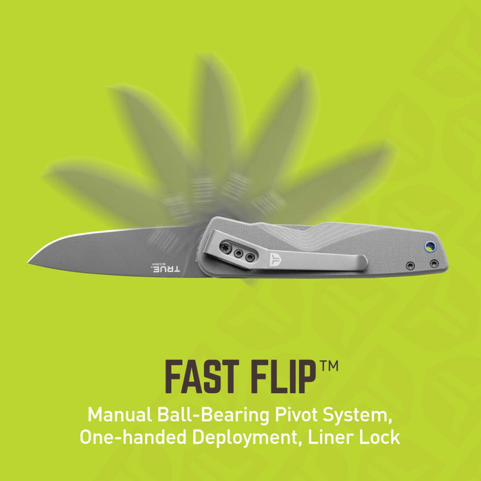 True Utility FMK 0025 EDC Fast Flip Knife Gray Folding Utility Knife