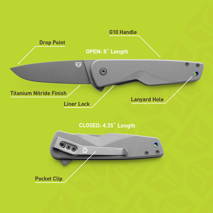 True Utility FMK 0025 EDC Fast Flip Knife Gray Folding Utility Knife
