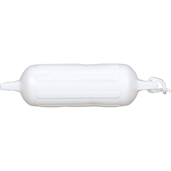 Seachoice DE77231S White Twin Eye Ribbed Fender Kit, (2) 6.5" x 23" Fenders and (2) 3/8" x 5' Fender Lines