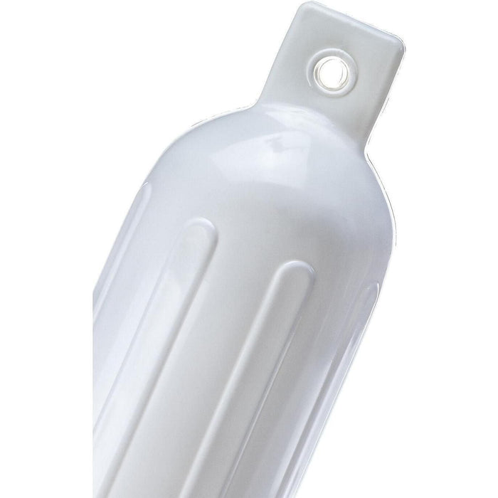 Seachoice DE79201S 79011 Twin Eye Ribbed Fender, White, 5.5 x 20"