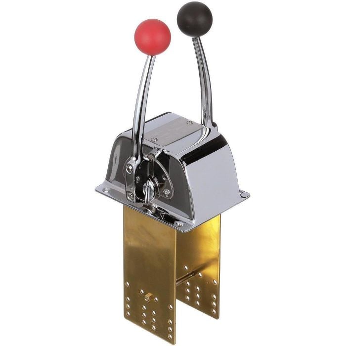 Seachoice 28401 Chrome Plated Brass Twin Lever, Single Station Control