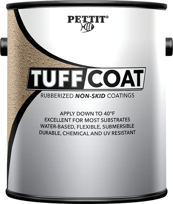 Pettit 1380106TC Tuff Coat Rubberized Non-Skid Coating, Medium Texture Submersible, Black Gal.