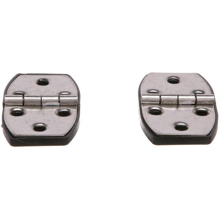 Seachoice 34151 (2) 2-7/8" x 1-1/2" Polished SS Utility Hinges w/ Black Nylon, Base Plate
