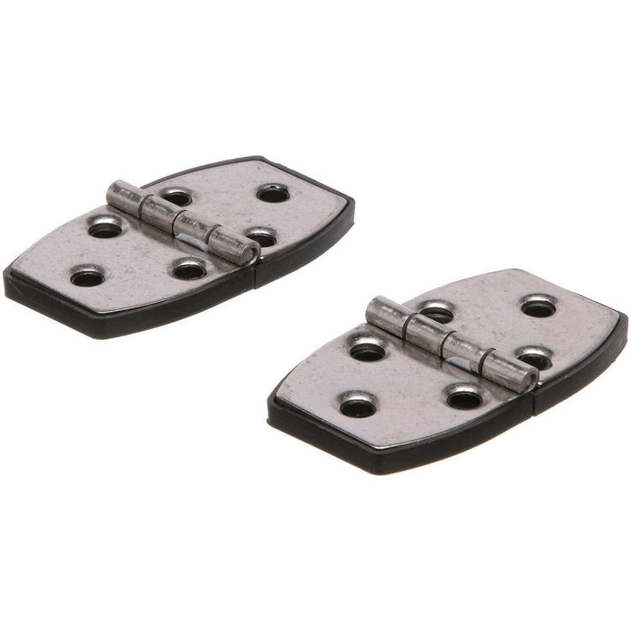 Seachoice 34151 (2) 2-7/8" x 1-1/2" Polished SS Utility Hinges w/ Black Nylon, Base Plate