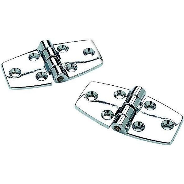 Seachoice 34241 (2) 3" x 1-1/2" Chrome Plated Zinc Utility Hinges w/ 120 Degree, Opening