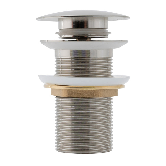 Embajador Marine V03-0704-NP-R Drenaje de 1 3/4", con tapa (sin rebosadero), recto, rosca M de 1 1/4" (níquel cepillado)