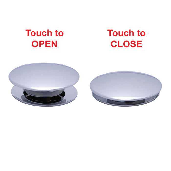 Ambassador Marine V03-0708-CP-R 1 3/4" Drain, Touch Trap Sink Drain (with Cover) (no Overflow), 3/4" & 1" Hose Barb (Chrome)