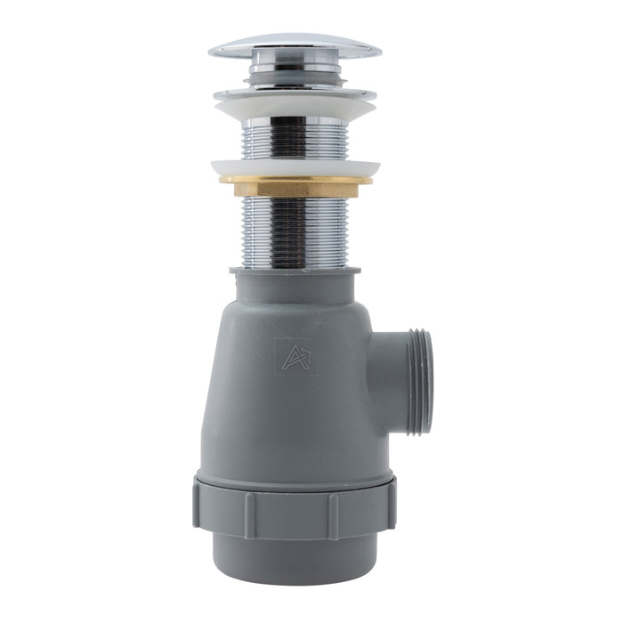 Ambassador Marine V03-0716-CP-R 1 3/4" Drain, Touch Trap Sink Drain (with Cover) (no Overflow), 1 1/4"-M Thread (Chrome)