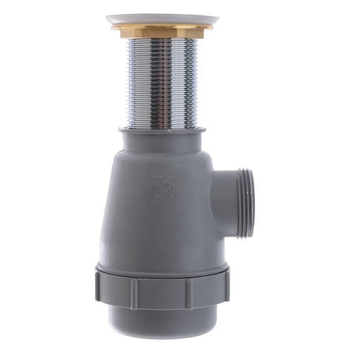 Ambassador Marine V03-0716-CP-R 1 3/4" Drain, Touch Trap Sink Drain (with Cover) (no Overflow), 1 1/4"-M Thread (Chrome)