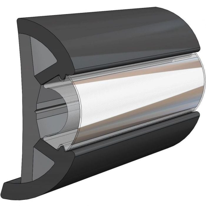 Taco V119970BKA1001 Suproflex Rub Rail Moulding Only, Large, 100', Black
