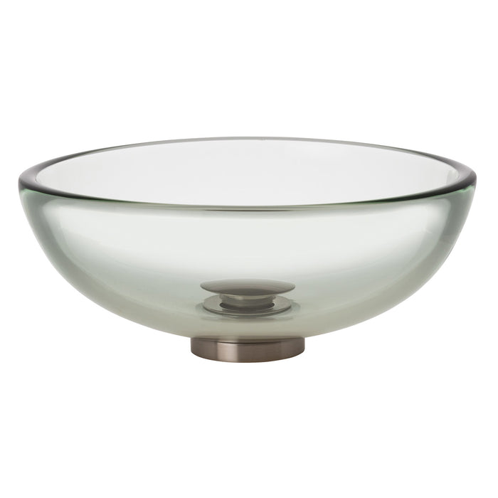 Recipiente de media esfera Ambassador Marine V21-1402-CL-R - Vidrio liso, 30 cm de diámetro, drenaje de 4,3 cm (transparente)