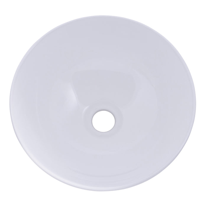 Ambassador Marine V28-1502-WH-R Half Sphere Vessel- Smooth Porcelain, 12 1/2" Diameter, 1 3/4" Drain (White)