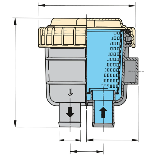 Vetus Maxwell FTR330/25 Vetus Series Cooling Water Strainer 1"