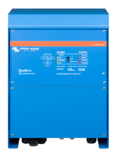 Victron Quattro Inverter/Charger 12 VDC - 5000W -Dual 100AMP 120VAC Inputs - Auto Transfer Switch - 200AMP Battery Charger - Stackable