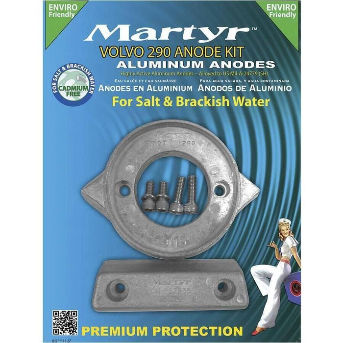 Martyr CM290KITA Aluminum Anode Kit, For Volvo Penta 290 Engine (Contains 1-V18, 1-852835 and Hardware)