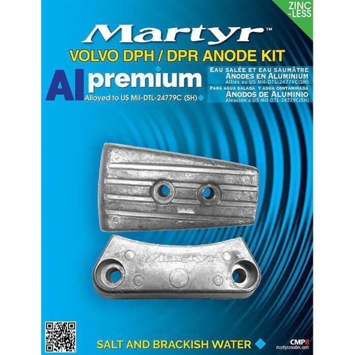 Martyr CMDPHKITA Anode Kit for Volvo Penta DPH Engine (Contains 1-3588745, 1-3863206 & Fastening Hardware)