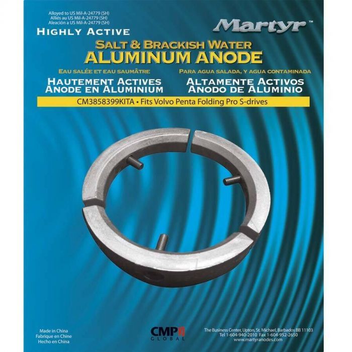 Martyr CM3858399KITZ Volvo Penta Anode Kit Zinc