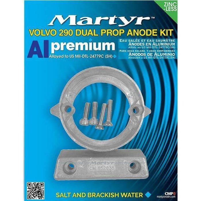 Martyr CM290DPKITA Alum Anode Kit, Volvo Penta 290 DP, contains 1-875821, 1-852835 and Fastening Hardware