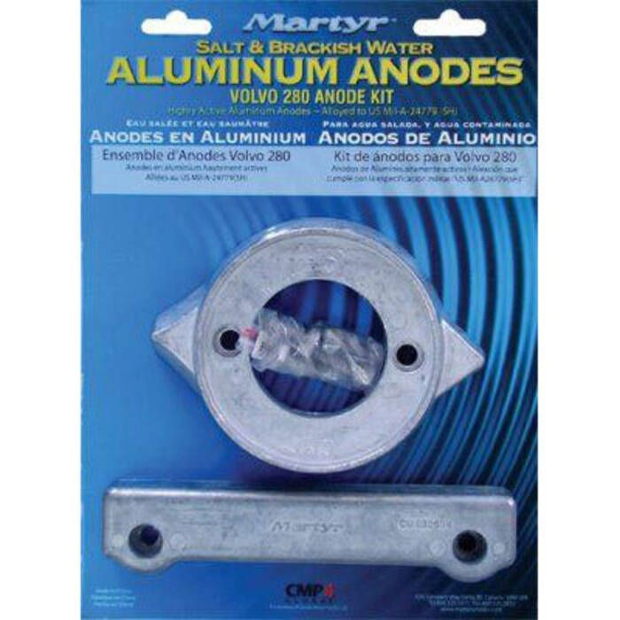 Martyr CM280KITA Anode Kit, For Volvo Penta 280 Engine (Contains 1-V18, 1-CM832598, Hardware)