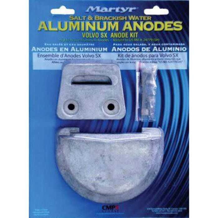 Martyr CMSXKITA Anode Kit, For Volvo Penta SX Engine (Contains 1-3855411, 1-3854130, Hardware)