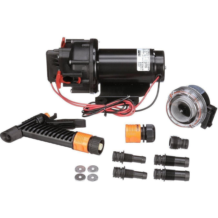 Seachoice 10-13399-03SC Wash Down Pump, 3.5 GPM @ 41 PSI, 12V DC, Includes Spray Nozzle and Inlet Strainer