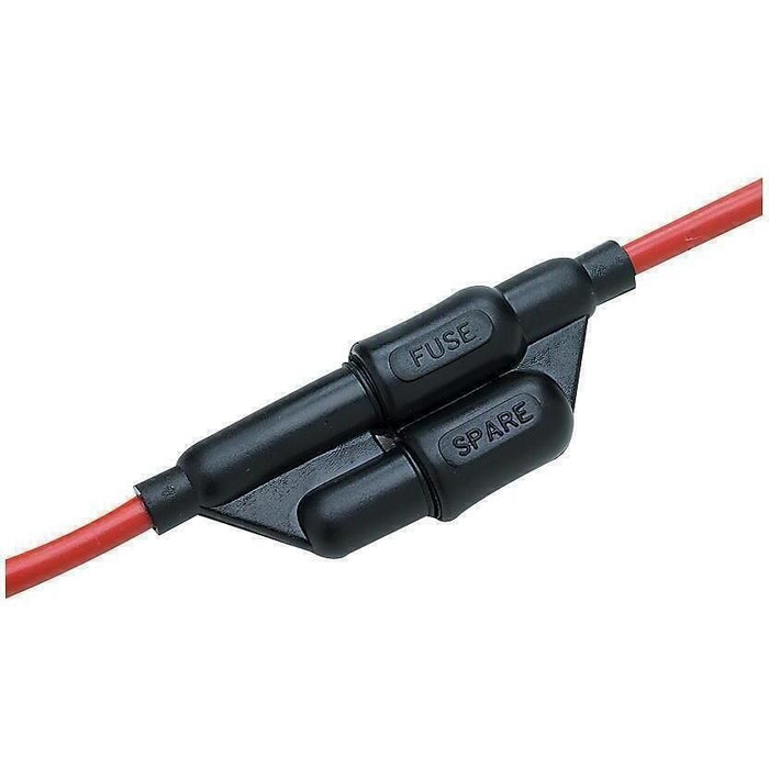 Seachoice 12701 In-Line Fuse Holder With Spare, Waterproof, 10 Amp Fuse