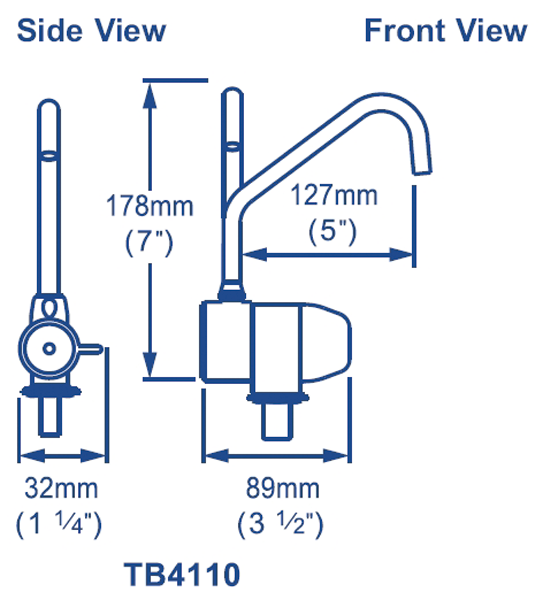 Whale TB4110 Compact Cold Water Fold Down Faucet