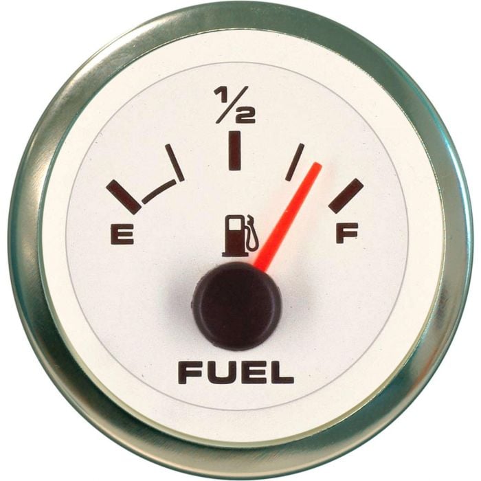 Sierra 62551P White Premier Pro Series 2" SS Fuel Gauge & Requires "F" Sender, Code