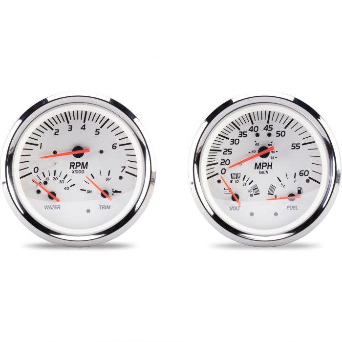Sierra 21000P White Series Multi-Function Gauge Kit, Mercury / Yamaha