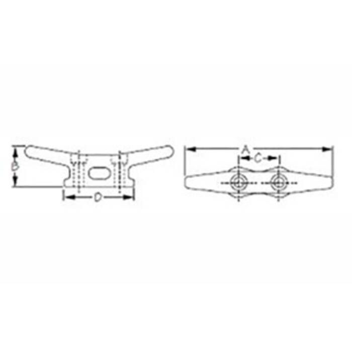 Sea Dog 40114 Galvanized Cleat, 14"