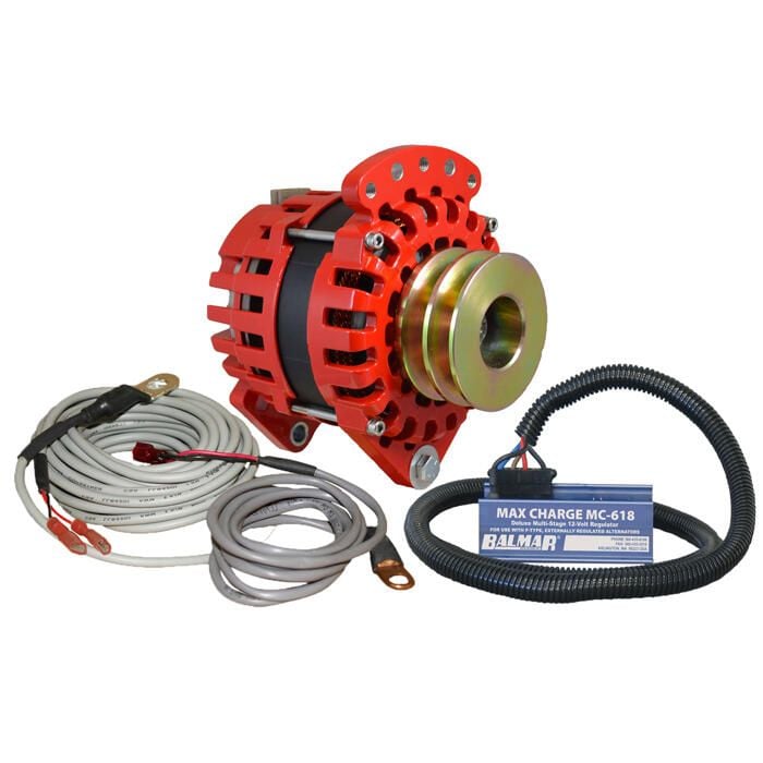 Balmar XT-DF-170-DV-KIT Alternator 3.15" Dual Ft Saddle Dual V Pulley Regulator, & Temp Sensor 170A Kit 12V