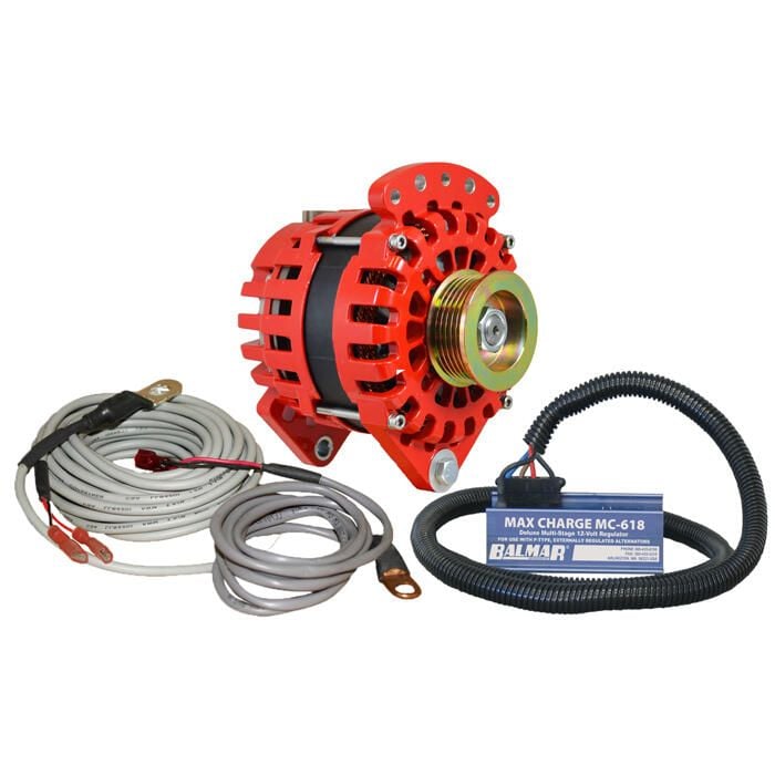 Balmar XT-DF-170-K6-KIT Alternator Kit, 3.15" Dual Foot Saddle, K6 Serpentine Pulley, Regulator & Temp Sensor, 170A