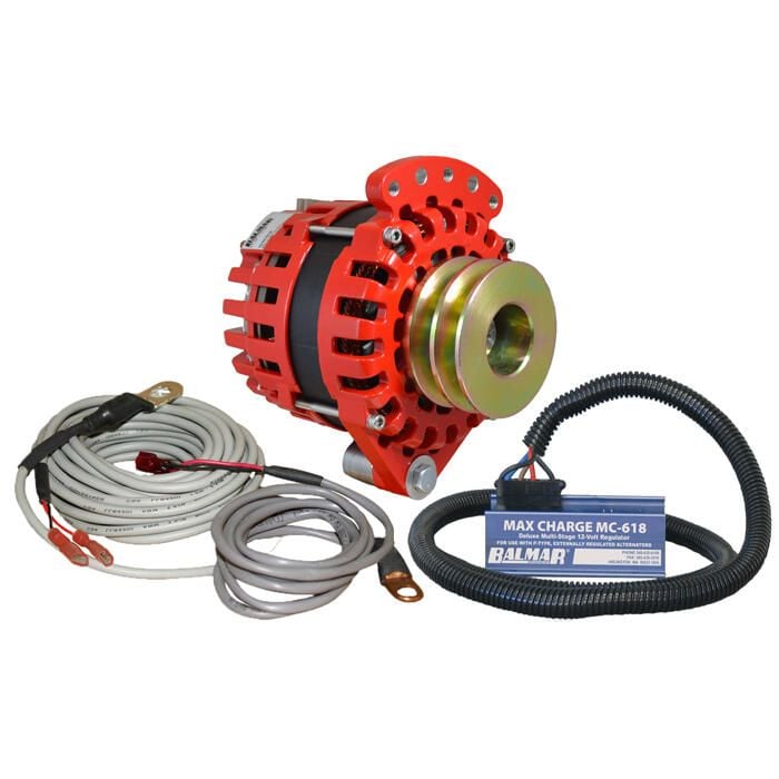 Balmar XT-SF-170-DV-KIT Alternator 1-2" Single Ft Dual V Pulley Regulator & Temp, Sensor 170A Kit 12V